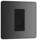 BG PCDBCBTM1B Black Chrome Evolve 1 Gang Master Telephone Outlet - Black Insert