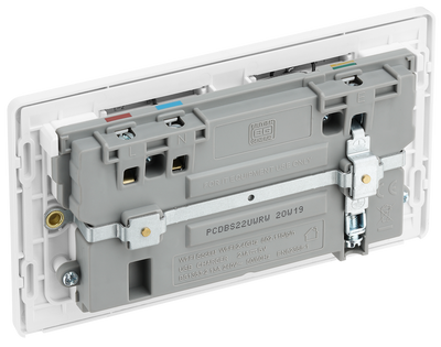 PCDBS22UWRW Back  - This Evolve Brushed Steel 13A double power socket with integrated Wi-Fi Extender from British General will eliminate dead spots and expand your Wi-Fi coverage.