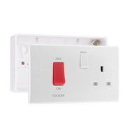 BG Nexus 45A Switch 13A Socket Cooker Control Unit & 32mm Pattress Back Box by British General (BG-871+892)