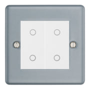 BG Metal Clad 2 Gang Light Switch Double Secondary Touch Dimmer - White Insert