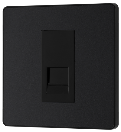 BG Evolve PCDMBBTM1B Matt Black 1 Gang Master Outlet-Black Insert