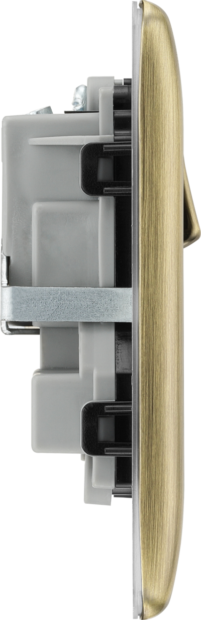 BG NAB22B Nexus Metal Antique Brass 2 Gang 13A Switched Socket