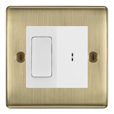 BG Nexus Antique Brass 20A Secret Key Switch with 20A Double Pole Switch - White Insert