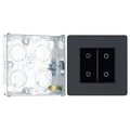 BG Evolve Matt Grey 2 Gang 200W Trailing Edge Master Touch Dimmer PCDMGTDM2B with 25mm Steel Back Box