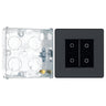 BG Evolve Matt Grey 2 Gang 200W Trailing Edge Master Touch Dimmer PCDMGTDM2B with 25mm Steel Back Box