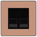 BG Evolve Polished Copper Double RJ11 Telephone Socket PCDCPRJ112 - Black Insert
