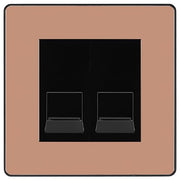 BG Evolve Polished Copper Double RJ11 Telephone Socket PCDCPRJ112 - Black Insert by British General (BG-PCDCPRJ112B)