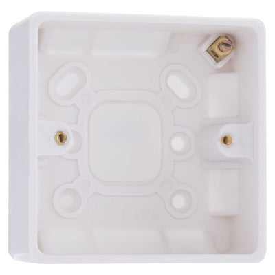 BG Electrical Double TV Aerial Socket White Moulded & 32mm Pattress Back Box