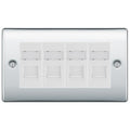 BG Nexus Polished Chrome 4 Gang RJ45 Cat6 Data Socket Outlet White Inserts