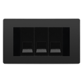 BG Evolve Black Chrome 3 Gang Master Telephone Socket, Screw Terminal - Black Insert