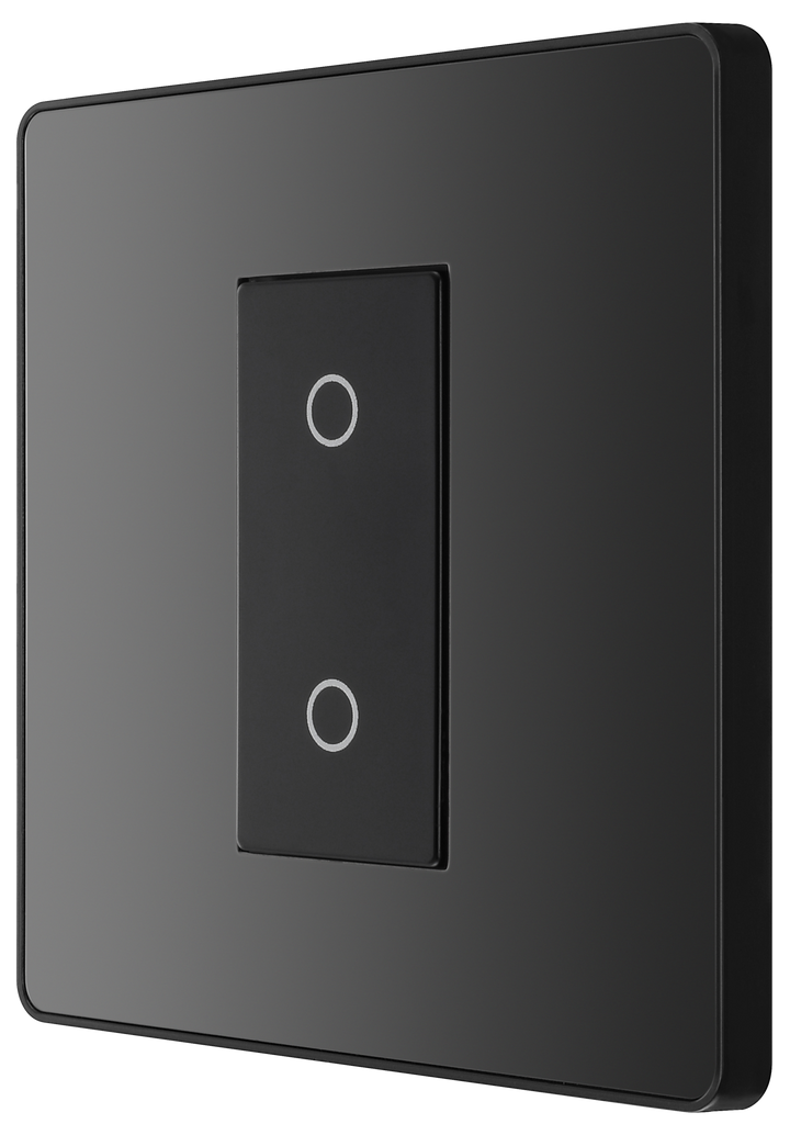 PCDBCTDM1B Side - This Evolve Black Chrome single master trailing edge touch dimmer allows you to control your light levels and set the mood.