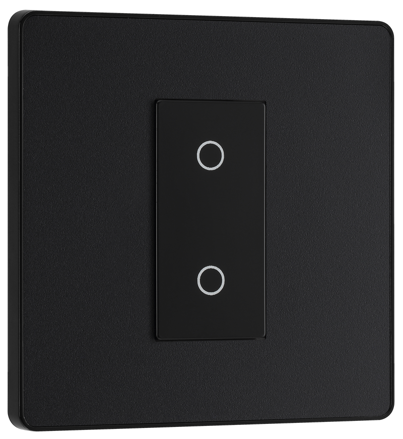 BG Evolve PCDMBTDM1B Matt Black 1 Gang 200W Dimmer-Black Insert