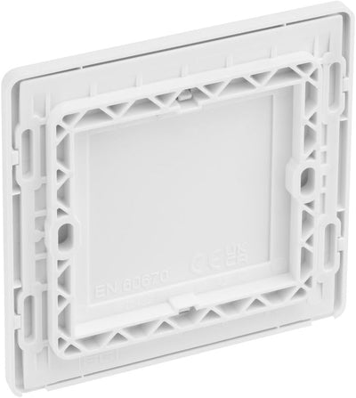BG Evolve PCDBS94W Single Blank Plate - Brushed Steel (White) by British General (BG-PCDBS94W)