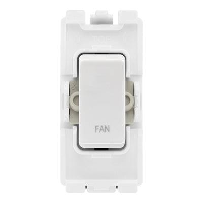 BG RRFNW White 20A DP Appliance Grid Switch Labelled Fan by British General (BG-RRFNW+R30)