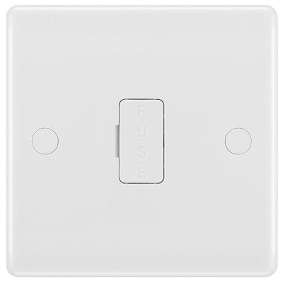 BG 855 Moulded Round Edge | White | 13A Flex Outlet Unswitched Fused Connection Unit by British General (BG-855)