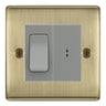 BG Nexus Antique Brass 2 Way Single Pole Key Switch with 2 Way Single Pole Switch, Key Included - Grey Insert