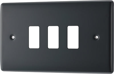 BG RPM3 Nexus Grid Part M | 3 Module Front Plate by British General (BG-RPM3)