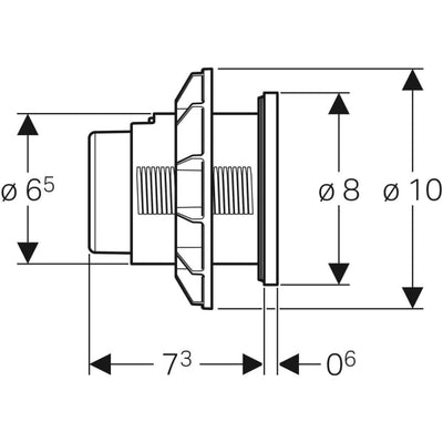 Geberit Type01 Dual Flush Button For Furniture - Gloss Chrome- 116.050.21.1