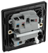 PCDBC52B Back - This Evolve Black Chrome 13A fused and switched connection unit from British General with power indicator provides an outlet from the mains containing the fuse, ideal for spur circuits and hardwired appliances.