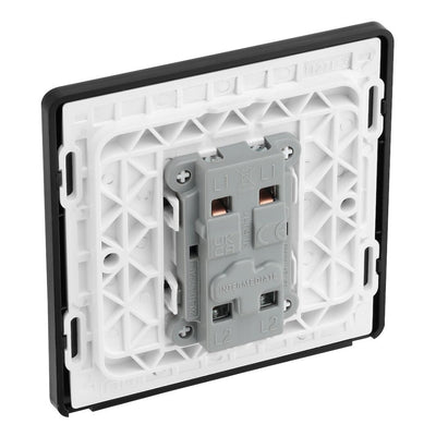 BG Evolve Matt Grey 1 Gang 20A 16AX Intermediate Light Switch PCDMG13B with 35mm Steel Back Box