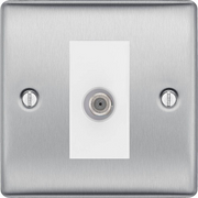 BG Nexus Metal Brushed Steel Satellite Socket NBS64W by British General (BG-NBS64W)
