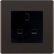 BG Nexus Screwless Black Nickel 13A Unswitched Socket FBNUSSB by British General (BG-FBNUSSB)