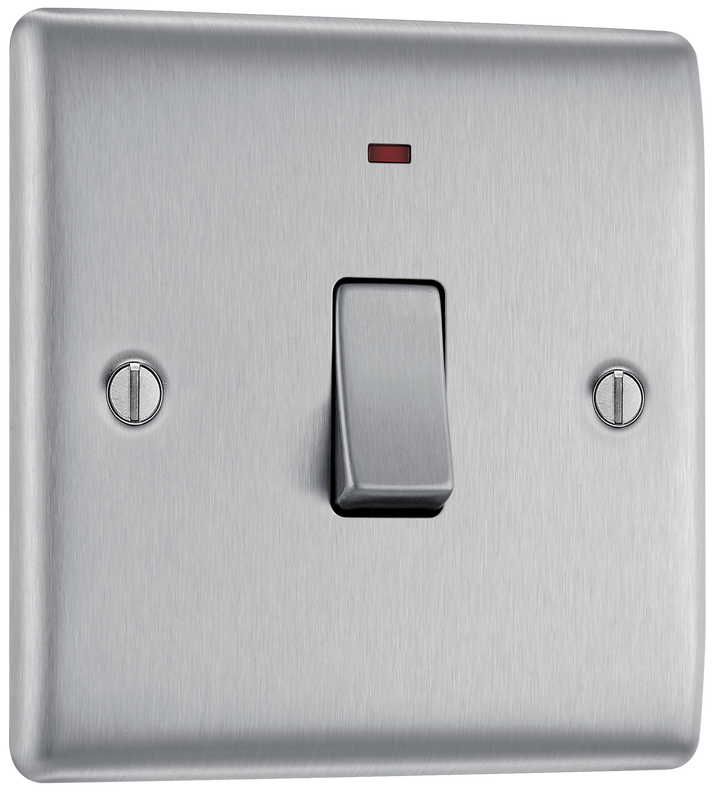 NBS31 Front - This 20A double pole switch with indicator from British General has been designed for the connection of refrigerators water heaters, central heating boilers and many other fixed appliances.