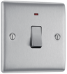 BG NBS31 Nexus Metal Brushed Steel 1 Gang 20A 2 Pole Neon Switch by British General (BG-NBS31-Shopify-SA_1)