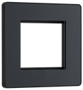 BG Evolve PCDMGEMS2B Matt Grey 2 Euro Module Front Plate - Black Insert
