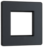 BG Evolve PCDMGEMS2B Matt Grey 2 Euro Module Front Plate - Black Insert by British General (BG-PCDMGEMS2B-Shopify-SA_1)