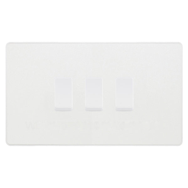 BG Evolve Pearlescent White 3 Gang Intermediate Custom Grid Light Switch