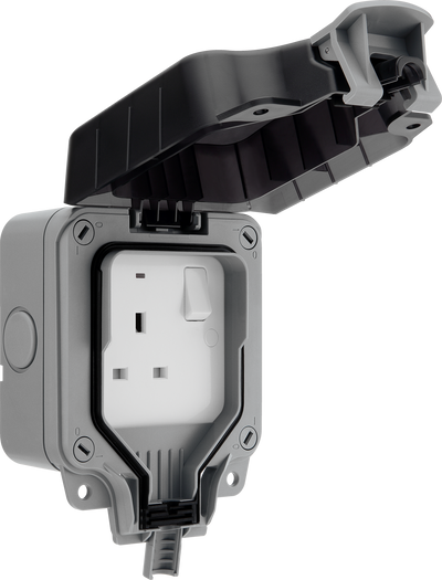 BG WP21 Nexus Storm | IP66 1 Gang 13A Neon Switched Socket by British General (BG-WP21)