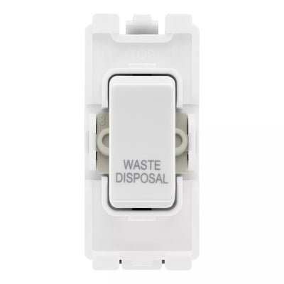 BG RRWDISW White 20A DP Appliance Grid Switch Labelled Waste Disposal by British General (BG-RRWDISW+R30)
