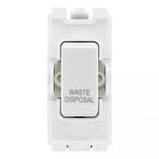 BG RRWDISW White 20A DP Appliance Grid Switch Labelled Waste Disposal by British General (BG-RRWDISW+R30)