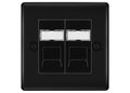 BG Nexus Metal Matt Black 2 Gang RJ45 Data Socket NFBRJ452B Black Inserts