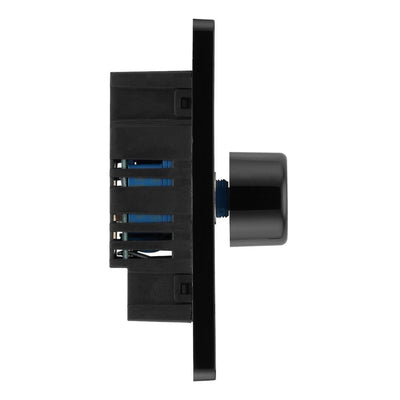 BG PCDDB81B Matt Blue Evolve 1 Gang 200W Intelligent Trailing Edge Dimmer Switch - Black Insert