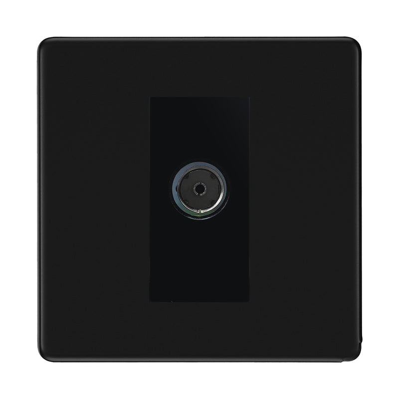 BG Screwless Matt Black Co-axial Socket FFB60B