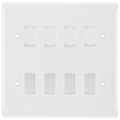 BG White Moulded 8 Gang Switch 4x Trailing Edge LED Dimmer, 2x Intermediate, 2x 2-Way Switch