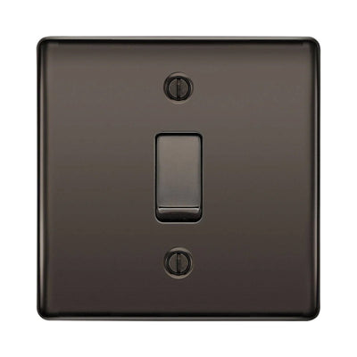 BG Nexus Metal Black Nickel 20A Double Pole Switch NBN30 by British General (BG-NEXUS-BN-20A-Double-Pole-Switch)