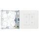 BG Evolve Pearlescent White 2 Gang 200W Trailing Edge Secondary Touch Dimmer PCDCLTDS2W with 25mm Steel Back Box