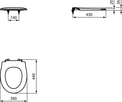 Ideal Standard Alto Standard Toilet Seat - E759001 by Ideal Standard (IdealStandard-E759001)