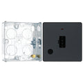 BG Evolve Matt Grey 13A Flex Outlet Neon Unswitched Fused Connection Unit PCDMG54B with 25mm Steel Back Box