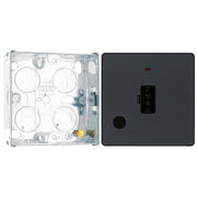 BG Evolve Matt Grey 13A Flex Outlet Neon Unswitched Fused Connection Unit PCDMG54B with 25mm Steel Back Box