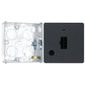 BG Evolve Matt Grey 13A Flex Outlet Neon Unswitched Fused Connection Unit PCDMG54B with 25mm Steel Back Box