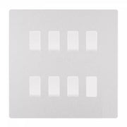 BG Evolve Brushed Steel 7-Gang Intermediate Light Switch | Screwless Design + Back Box by British General (BG-EVOLVE-BS-7G-CUSTOM-7x-INT-SWITCH)