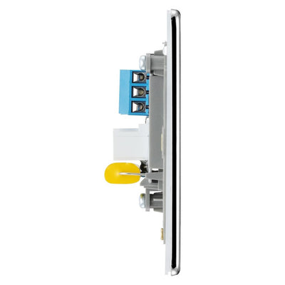 BG Screwless Polished Chrome 1 Gang Master Telephone Socket FPCBTM1 with 35mm Steel Back Box