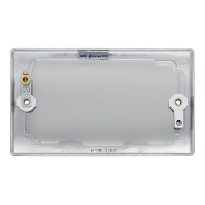 BG Nexus Polished Chrome Double Blank Plate NPC95 with 35mm Steel Back Box