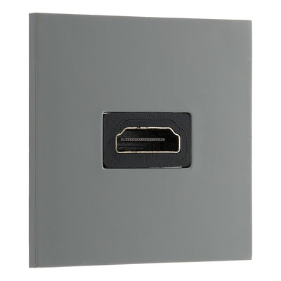 BG Nexus Brushed Steel HDMI Socket Grey Insert