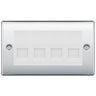 BG Nexus Polished Chrome 4 Gang IDC Secondary Telephone Socket - White Insert by British General (BG-NPCBTS4W)