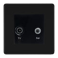 BG Screwless Matt Black TV & Satellite Socket FFBTVSATB